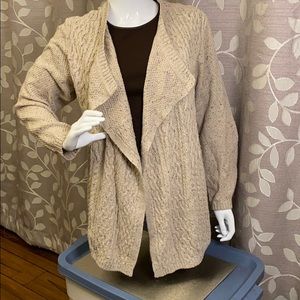 Christopher & Banks Open-front Cream Sweater